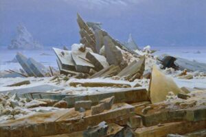 Caspar David Friedrich - Das Eismeer: Das berühmte Gemälde der Romantik zeigt ein gescheitertes Schiff zwischen gewaltigen, spitzen Eisschollen
