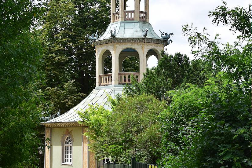 Drachenhaus – Chinesischer Pavillon mit Café inmitten der Parklandschaft