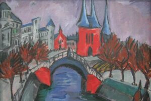 Ernst Ludwig Kirchner - Elisabethufer: Ein expressionistisches Meisterwerk einer Stadtszene mit Brücke und Wasser