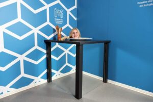 Museum der Illusionen Hamburg - Optische Täuschung: Lustige und sehr bekannte Täuschung mit einem Kopf auf einem Teller