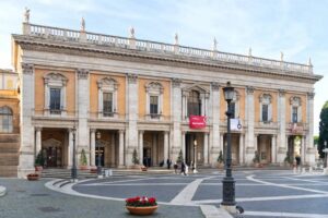 Palazzo dei Conservatori - Rom - Außenansicht des Gebäudes mit der von Michelangelo entworfene Renaissance-Fassade