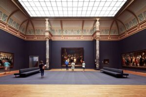 Rijksmuseum – Amsterdam – Nachtwachtsaal mit Rembrandts berühmtem Gemälde'Die Nachtwache'